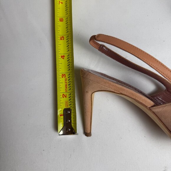 Manolo Blahnik | Size 40.5, US 10.5 | Alassa 70 leather-trimmed suede pumps $845 - Picture 2 of 6